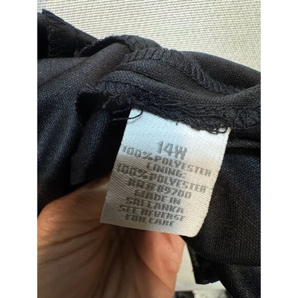 Dressbarn Women's Mini Dress Summer Size 14W Black Floral Sleeveless Stretch - Picture 4 of 14